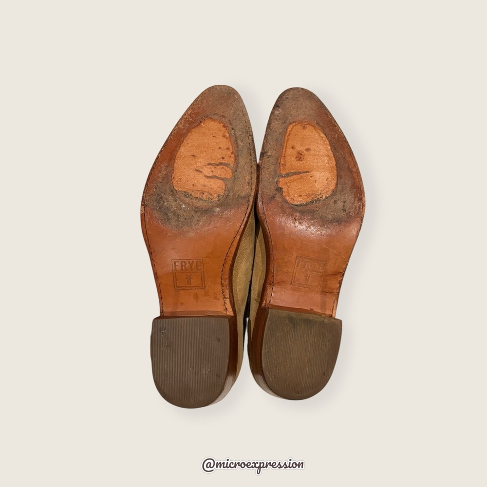 $349 Frye Billy Shootie Tan Taupe Beige Suede Leather Southwestern Ankle Boot - Picture 12 of 14